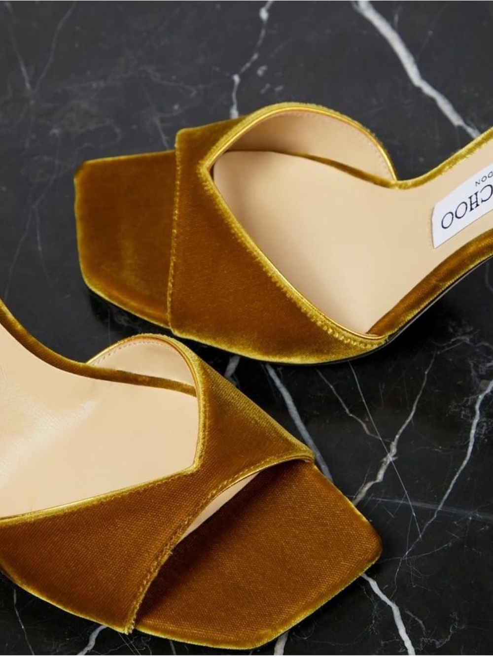 Jimmy Choo Olive Velvet Block Heel Saeda Embellished Sandals NEW - Picture 7 of 17